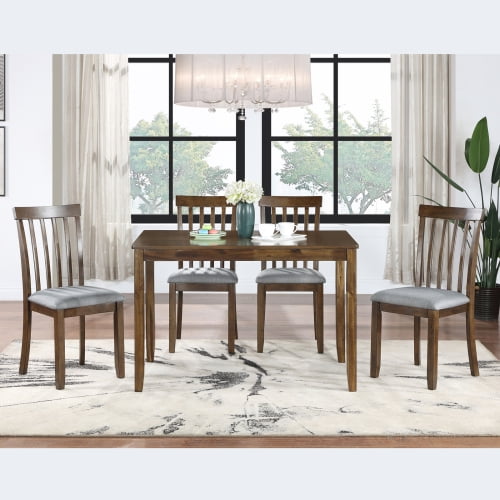 BSHTI Wooden Dining Rectangular Table, Kitchen Table for Small Space, 4 Person Dining Table, Walnut ONLY THE TABLE