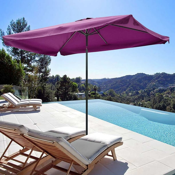 Yescom 10x6 5ft Patio Umbrella 6 Ribs Market Table Tilt W Yescom 10x6 5ft Patio Umbrella 6 Ribs