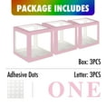 thumbnail image 2 of Cheinxy 1st Birthday 'ONE' Decorations Boxes for Boys Girls - Clear Cube Blocks 'ONE' Letters for Cake Smash Photoshoot Props & Backdrop(Pink), 2 of 7