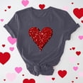 thumbnail image 1 of Cadeau de Saint-Valentin pour Femmes, T-shirt Décontracté à Manches Courtes et Col Rond avec Imprimé Arbre de Noël, 1 of 6
