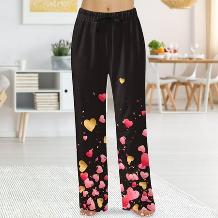 

Cathalem Long Pants for Women Casual Casual Pajamas Lace Pants Fashion Spring Can Outside Worn Womens Work Pants Office Casual Pants Black X-Large