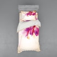 thumbnail image 2 of Ambesonne Abstract Bedding Set 4 Pcs, Floral Point and Leaf, Queen, Purple Pink and Beige, 2 of 3