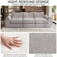 thumbnail image 6 of 102in Sectional Sofa for Living Room, Convertible Cloud Sofa Bed Sleeper, No Assembly Needed, Grey, 6 of 8