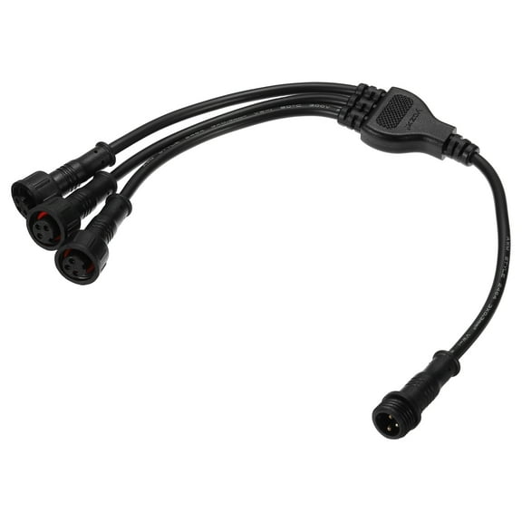 Uxcell 3-Core 3 Pin Y Splitter Connector 30cm 22AWG IP65 Y Shape 1 Male to 3 Female Extension Cable for LED Lighting
