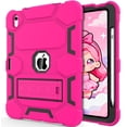 thumbnail image 1 of Funda CCMAO para iPad 11 pulgadas (A16) 2025 / iPad 10ª Generación 2022 (10,9 pulgadas) con soporte resistente, soporte para lápiz, funda híbrida resistente a golpes para iPad 11/10 Gen, Rosa+Negro, 1 of 7