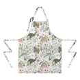 thumbnail image 2 of Colorful Dinosaurs Floral Pattern Apron-Garden Aprons for Women with Pockets-Cotton Linen Waterproof Kitchen Cooking Gardening Aprons Adjustable for Kitchen,Cooking,BBQ and Salon 33x27 Inch, 2 of 7