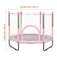 thumbnail image 3 of VEVOR 60" Kids Trampoline, 5FT Indoor Outdoor Trampoline, Mini Toddler Recreational Trampolinewith Safety Enclosure Net and Basketball Hoop, Birthday Gifts Christmas Toys for 3+ Years Children, Pink, 3 of 9