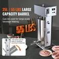 thumbnail image 4 of KFFKFF Powered Sausage Filler, 25 L / 55 LBS Upright Meat Filler, 400W Engine, Continuous Speed Regulation and Foot Switch, Constructed with Edible 304 Stainless Steel, 5 Filling Pipes for Domestic, 4 of 9