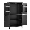 thumbnail image 3 of Resenkos Storage Cabinet,Kitchen,Pantry Cabinet,Elegant Bathroom Floor Storage Cabinet, Bathroom Storage Unit, Cabinet with 4 Doors, Black, 3 of 13