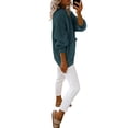 thumbnail image 2 of Women'S -Fashion Casual Open Front V Neck Long Sleeve Chunky Knit Cardigan Sweaters Outerwear Coats Peacock Green M, 2 of 7