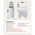 thumbnail image 6 of VEVOR Commercial Deep Fryer, 3-Burner Fryer for Restaurants, Stainless Steel Floor Standing Deep Fryers with Dual Baskets and Adjustable Temperature, Natural Gas Powered, 40 lbs Capacity, 90,000 BTU, 6 of 9