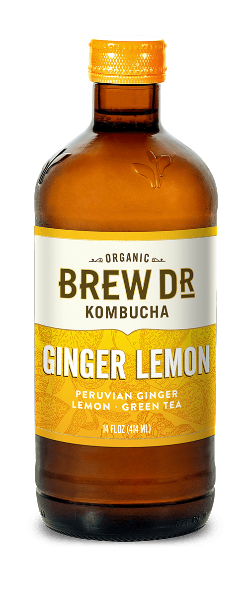 Brew Dr Organic Lemon Ginger Cayenne Kombucha, 14 Fluid Ounce 12 per
