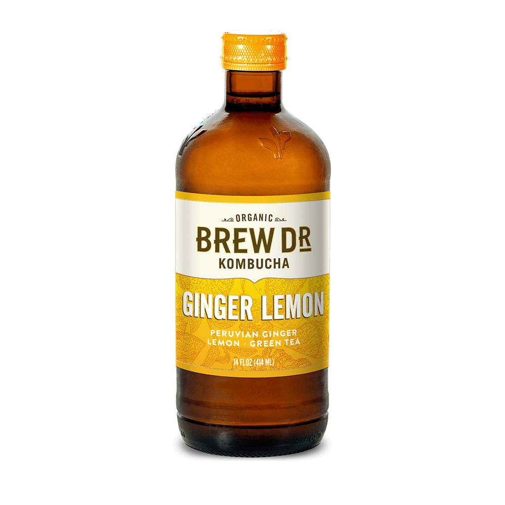 Brew Dr. Kombucha, Organic Ginger Lemon, 14 fl oz Bottle