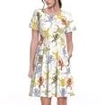 thumbnail image 1 of Disketp Cartoon Monkey para Vestido de Manga Corta para Mujeres, Vestidos de Verano para Mujeres, Casual y Holgado para la Playa, 1 of 6