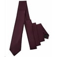 thumbnail image 3 of Men’s Plum Formal Satin Self-Tie Skinny Tie in a Variety of Colors by Spencer J’s Signature Satin Collection, 3 of 3