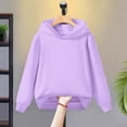 thumbnail image 2 of Ruyang Kids Boys Girls Solid Classic Hoodies Soft Hooded Pullover Sweatshirts for Children Basic Cotton Hoodie School Tops, 2 of 4