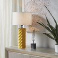 thumbnail image 2 of Lampe de Table Ronde en Céramique et Lin Design 510 en Orange, 2 of 8