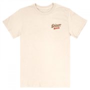 Shiner Beers 896549-medium Bock Bottle Label Beige Colorway Front & Back Print T-Shirt - Medium