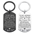 thumbnail image 1 of Regalo del día de San Valentín Hombre Hombre Llavero Regalo de aniversario Esposo Esposa Regalo de cumpleaños Novio Novio Prometida Compromiso Regalo de boda Joyería Llavero, negro + blanco, pequeño TUNC Sencillez, 1 of 5