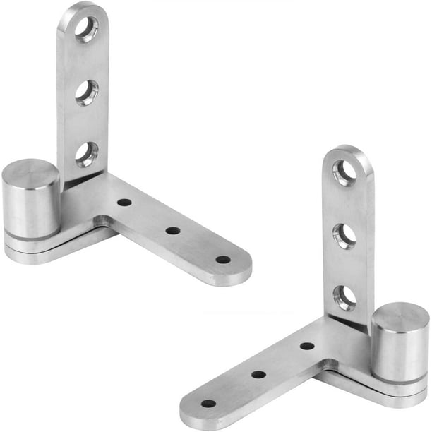 2 bisagras de puerta pivotante, espesor 3 mm, acero inoxidable 201 de servicio pesado incrustadas Bisagras de puerta pivotante desplazadas con eje de 270 grados para puertas, ventanas y gabinetes