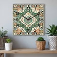 thumbnail image 6 of Green Orange Beige Boho Wooden Wall Clock Silent Non Ticking, Retro Ethnic Tribal Abstract Art Square Wall Clocks Battery Operated, Decor Clock for Home Office, Living Room, Kitchen, 10 Inch, 6 of 9