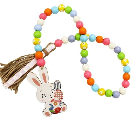 

Easter Pendant Beaded String Of Resurrection Eggs With Wooden Beads And Tassels With Colourful Ornaments For Home Festivities