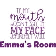 thumbnail image 1 of If My Mouth Doesn't Say It Custom Name Vinyl Wall Decal - My Face Definitley Will Expression Cute Wall Décor Bedroom Living Room Entry - Removable - Size: 24 In x 40 In, 1 of 3