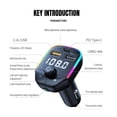 thumbnail image 6 of Bluetooth 5.0 FM Transmitter for Car with Dual USB Fast Charging, Hands-Free Calling and MP3 Player, Wireless Audio Adapter for iPhone Android via FM Radio, 6 of 6