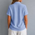 thumbnail image 6 of Womens Summer Linen Tops Short Sleeve Button Down Cotton Linen Shirts Lightweight Dressy Blouses Women Soft Lightweight Breathable Shirts Business Office Work Clothes, Light Blue S, 6 of 7