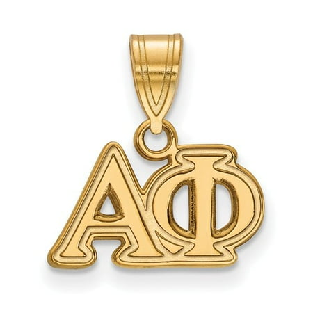 Sterling Silver w/ 14K Yellow Gold-Plated LogoArt Official Licensed Greek Sororities Alpha Phi (??) Medium Pendant