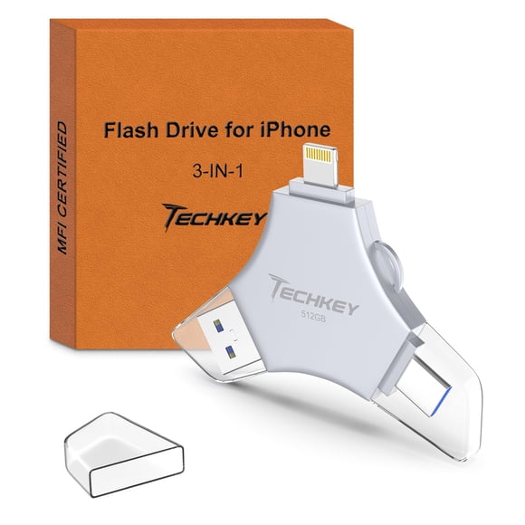 Unidad flash USB 3.0 de 512 GB para iPhone con certificación MFi