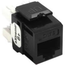 Leviton QuickPort Cat6 eXtreme Connector, Black (61110-RE6)