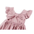 thumbnail image 4 of Vestido Dutebare rosa de algodón y lino con volantes Halter 120 (5-6T), 4 of 6