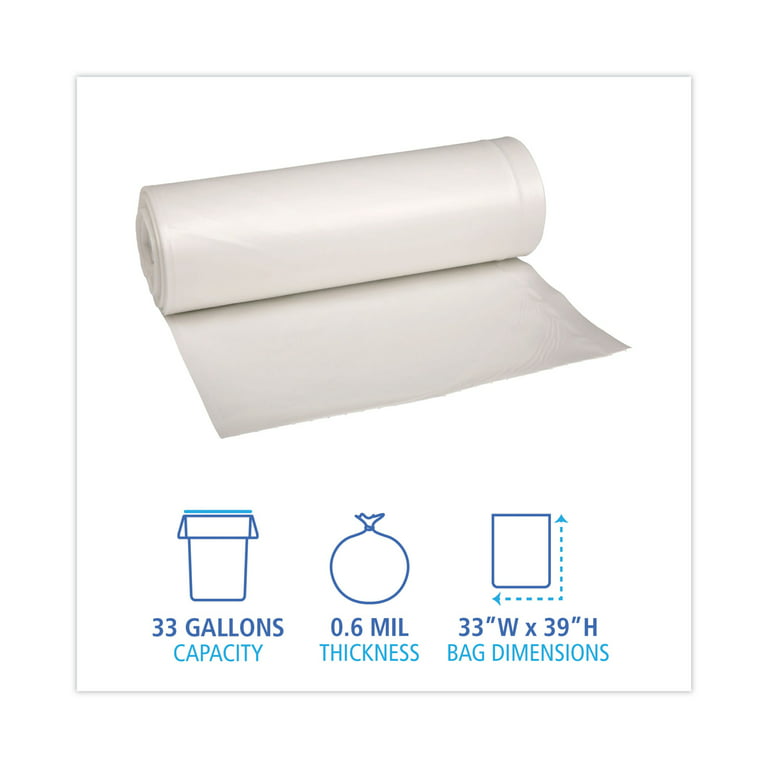 Karat Low Density 33-39 Gallon Trash Can Liner, 33 x 39, 1.2 Mil