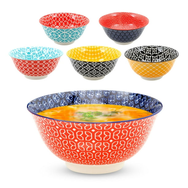 Platos Hondos de CerA mica Redlemon para Cocina Bowls de Colores 6 Pz Walmart en linea