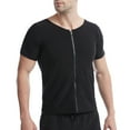 thumbnail image 4 of heyac Sauna Shirt for Men Sweat Suit Short Sleeve Compression T-Shirt Weight Loss Body Shaper Shirts for Workout Sports Exercise, 4 of 7