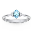 thumbnail image 2 of Birthstone Oval Ring with Shoulder Accents - Blue Topaz (December), 2 of 5