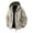 Khaki, variant on Men's Casual Loose Hooded Windproof Water Jacket For Hiking Camping Mountaineering White XXXL