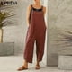 thumbnail image 2 of Mujer señoras verano otoño peto Cami Top botones mono holgado mono mono bolsillos pantalones vacaciones, 2 of 5