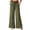 Army Green, variant on Womens Trendy Wide Leg Sweatpants Scalloped Waist Pleated Drawstring Gaucho Pants Flowy Casual Pink M