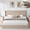 Beige Linen, variant on Queen Size Bed Frame with Lift Up Storage, Velvet-Look Upholstered Wingback Platform Bed with Vertical Channel Headboard, No Box Spring Needed, Hydraulic Storage, Terracotta Red