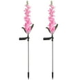 thumbnail image 2 of Gustave Outdoor Solar Garden Stake Lights Waterproof LED Fairy Hyacinth Flower Light Lawn Landscape Lighting for Pathway Yard Decorative, 2 Pcs, Pink, 2 of 9