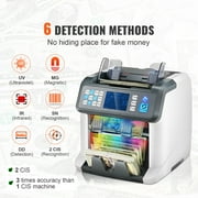VEVOR Money Counter Machine w/ 2CIS/SN/UV/IR/MG/DD Counterfeit Detection Bill Counter 1200pcs/min For Business Multi Currency Multi Cash Processing Mode Portable Currency Money Counter