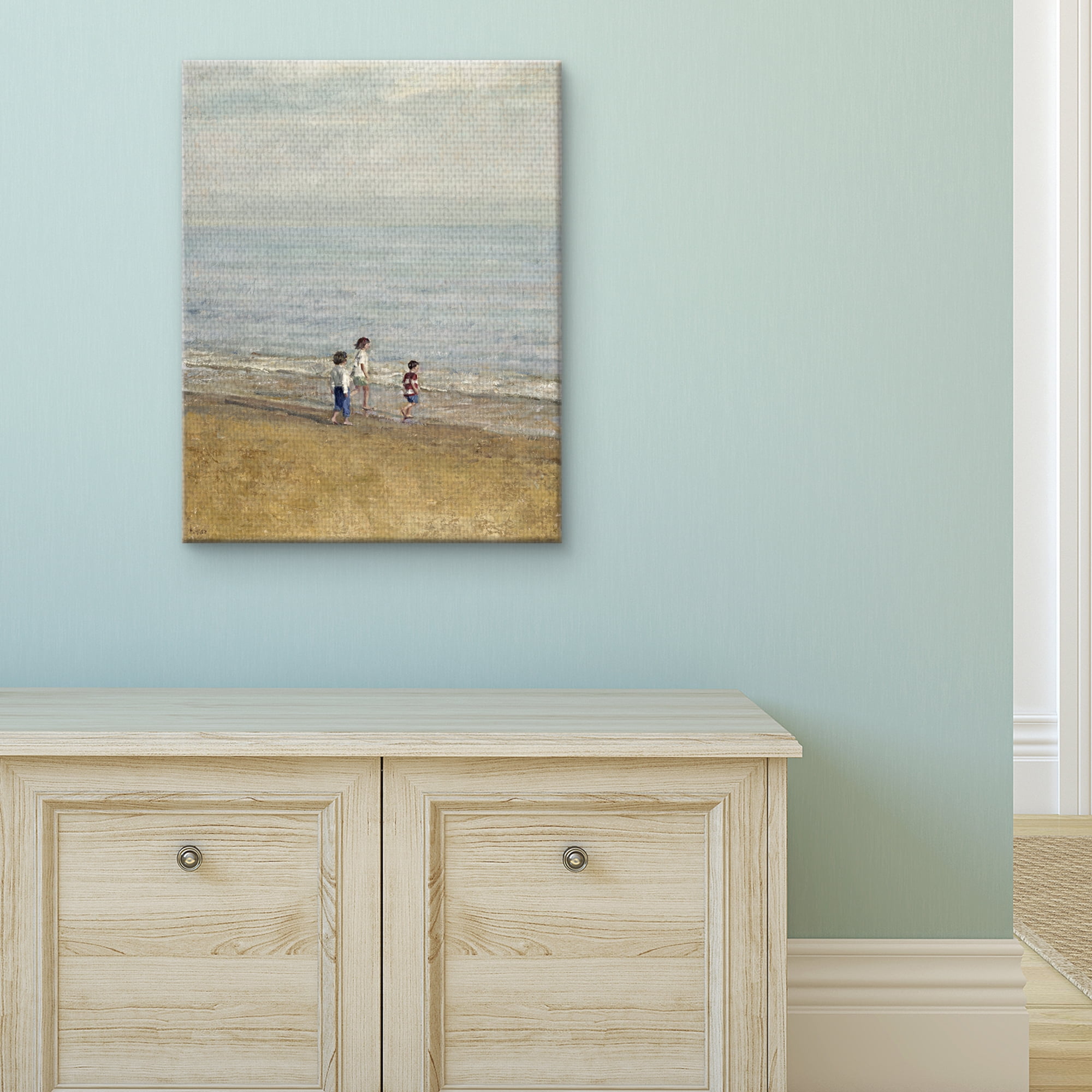 Masterpiece Art Gallery Games On The Beach Family By Alicia Grau Canvas Art Print 22" x 28"