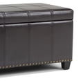 thumbnail image 6 of Simpli Home Amelia 33 inch Wide Transitional Storage Ottoman Bench in Tanners Brown Vegan Leather, 6 of 7