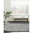 thumbnail image 4 of Unique Loom Trellis Shag Collection Area Rug - Ruth (5' 3" x 8' Oval Gray/Ivory), 4 of 11