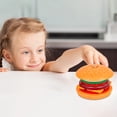 thumbnail image 7 of Wooden Pretend Hamburger Sandwich Stacking Toy, Simulation Fast Food Building Play Food Set with Order Cards, Kitchen Pretend Play House Toys, Role Play Toy for Kids Ages 3 and Up, 7 of 7