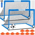thumbnail image 1 of Set de Porterías de Fútbol para Jardín - 2 Porterías Portátiles de 1.5 m x 1.1 m, Equipo de Entrenamiento, Red Plegable con Balón de Fútbol, Set para Juegos y Deportes, 1 of 6