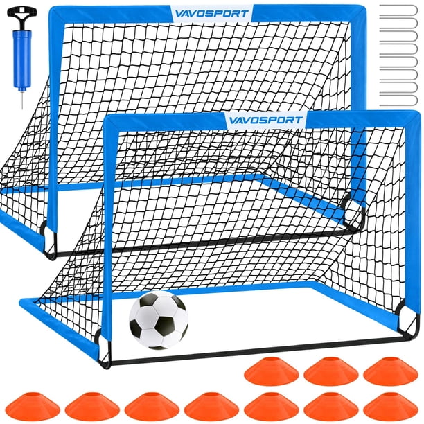 Set de Porterías de Fútbol para Jardín - 2 Porterías Portátiles de 1.5 m x 1.1 m, Equipo de Entrenamiento, Red Plegable con Balón de Fútbol, Set para Juegos y Deportes