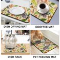 thumbnail image 4 of 2 Pack Washable Rubber Multicolored Flower Leaves Dish Drying Mats for Kitchen Counter Home Large Coffee Bar Pad Accessories and Decor for Utensils Stemware (2pcs 19.5''x12''), 4 of 5